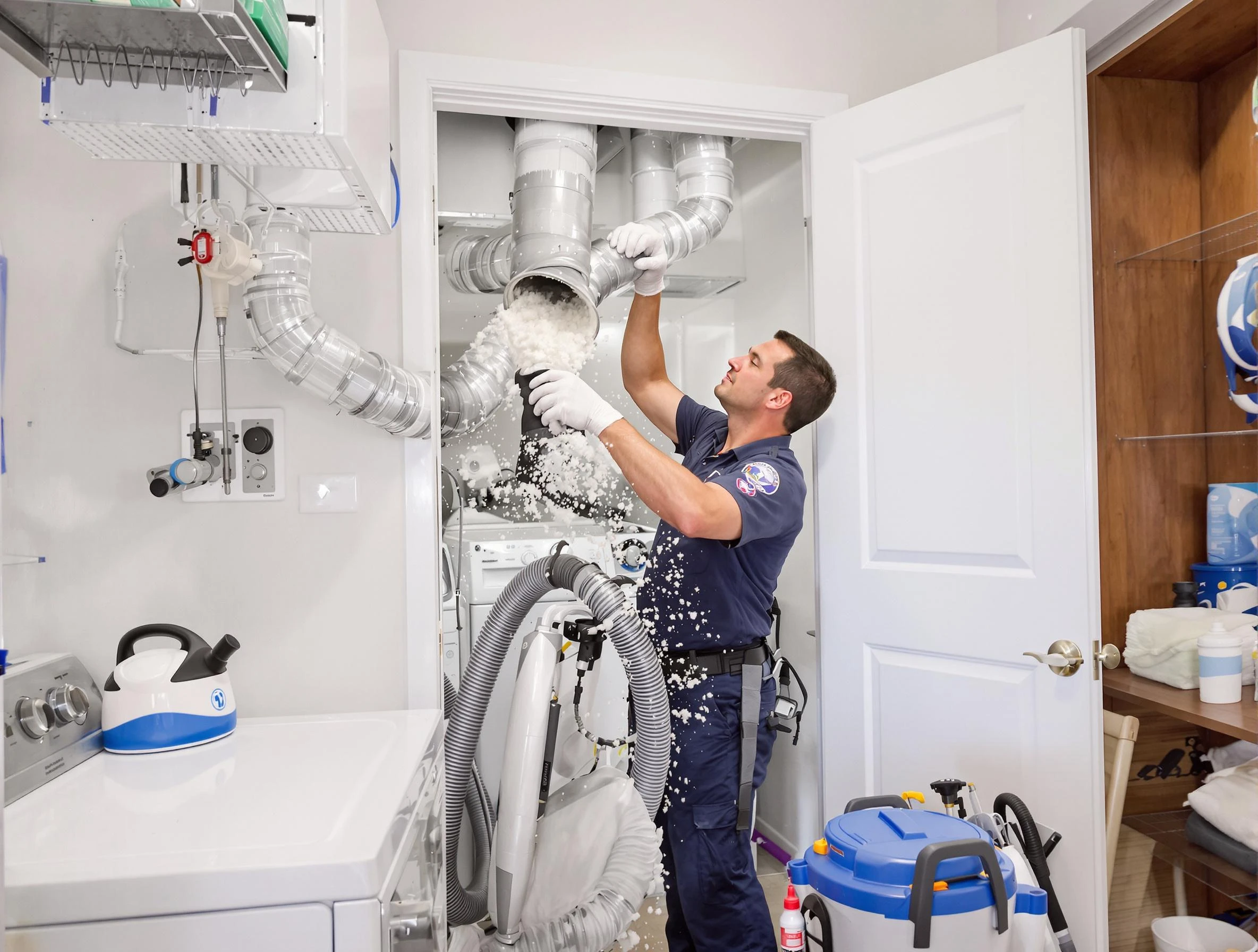 Four Square Mile Dryer Vent Cleaning technician delivering thorough residential dryer vent cleaning service in Four Square Mile